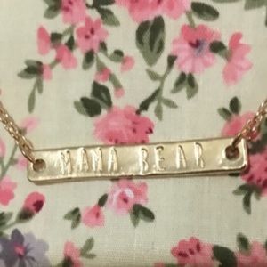 WILA 20-22" Gold Mama Bear Handstamped Necklace